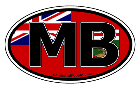 Manitoba MB Province Flag Car Bumper Sticker Vinyl Oval