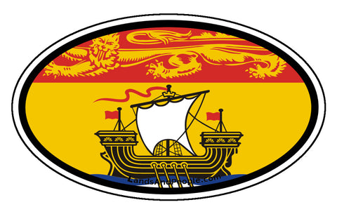 New Brunswick Province Flag Car Bumper Sticker Vinyl Oval