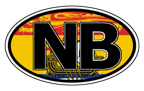 New Brunswick NB Province Flag Car Bumper Sticker Vinyl Oval