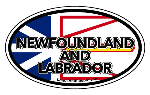 Newfoundland and Labrador Province Flag Car Bumper Sticker Vinyl Oval