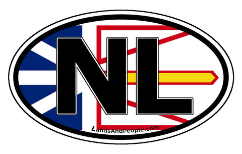 Newfoundland and Labrador NL Province Flag Car Bumper Sticker Vinyl Oval
