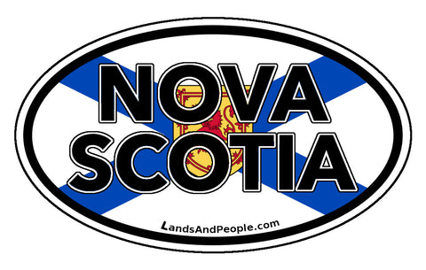 Nova Scotia Province Flag Car Bumper Sticker Vinyl Oval