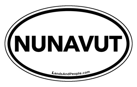 Nunavut Car Bumper Sticker Vinyl Oval