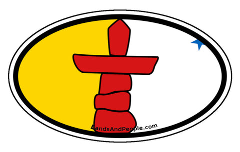 Nunavut Territory Flag Car Bumper Sticker Vinyl Oval