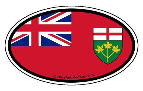 Ontario Province Flag Car Bumper Sticker Vinyl Oval