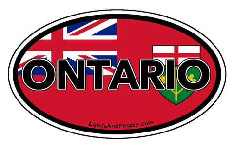 Ontario Province Flag Car Bumper Sticker Vinyl Oval