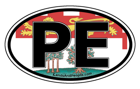 Prince Edward Island PE Province Flag Car Bumper Sticker Vinyl Oval