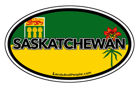 Saskatchewan Province Flag Car Bumper Sticker Vinyl Oval