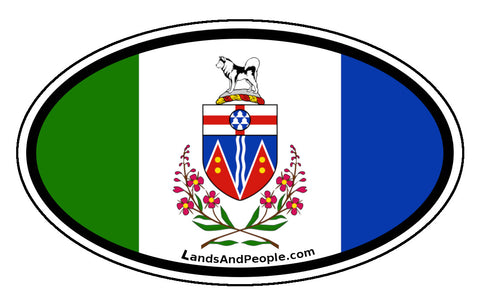 Yukon Territory Flag Car Bumper Sticker Vinyl Oval