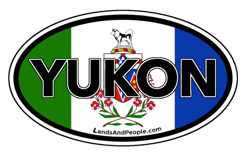 Yukon Territory Flag Car Bumper Sticker Vinyl Oval